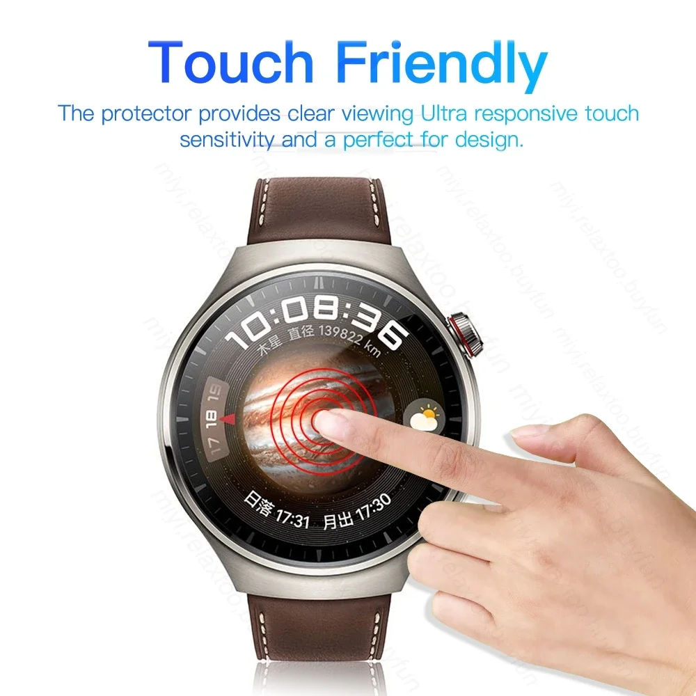 2Pcs 9D Curved Edge Soft Protective Glass On For Huawei Watch4 Watch 4 Pro 1.5