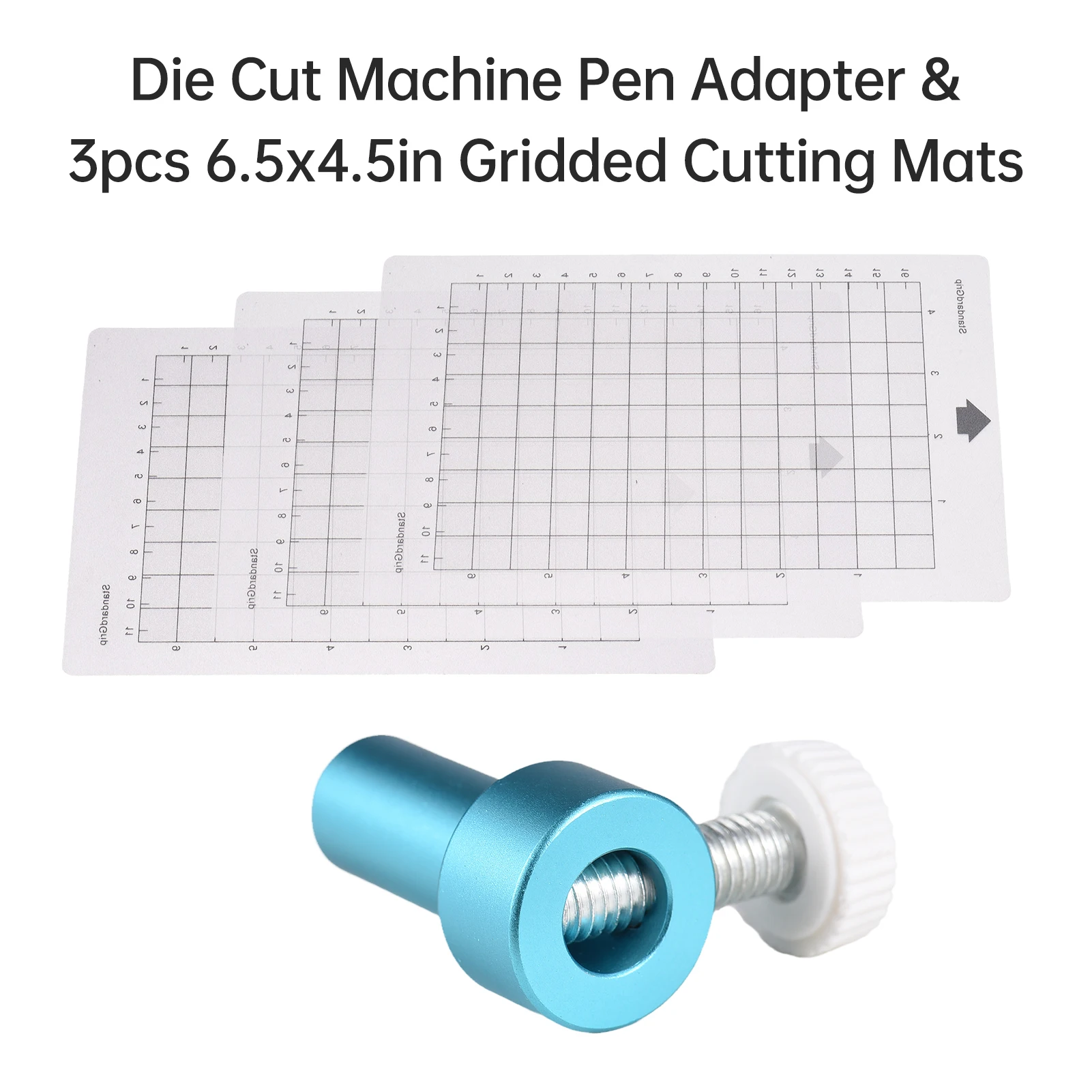 Die Cut Machine Pen Adapter with 3pcs Cutting Mat 6.5x4.5in for CRICUT JOY Cutting Machine Alloy Pen Holder for 8mm Diameter