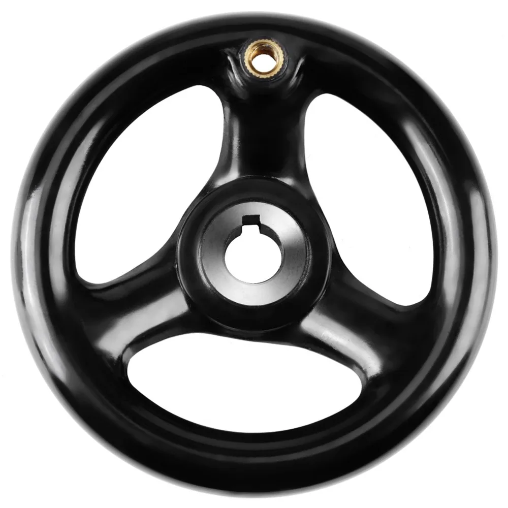 12mm Hole Round Hand Wheel Black Color Folding Disassemble 3 Spoke Hand Wheel 12*100mm Size Revolving Handle