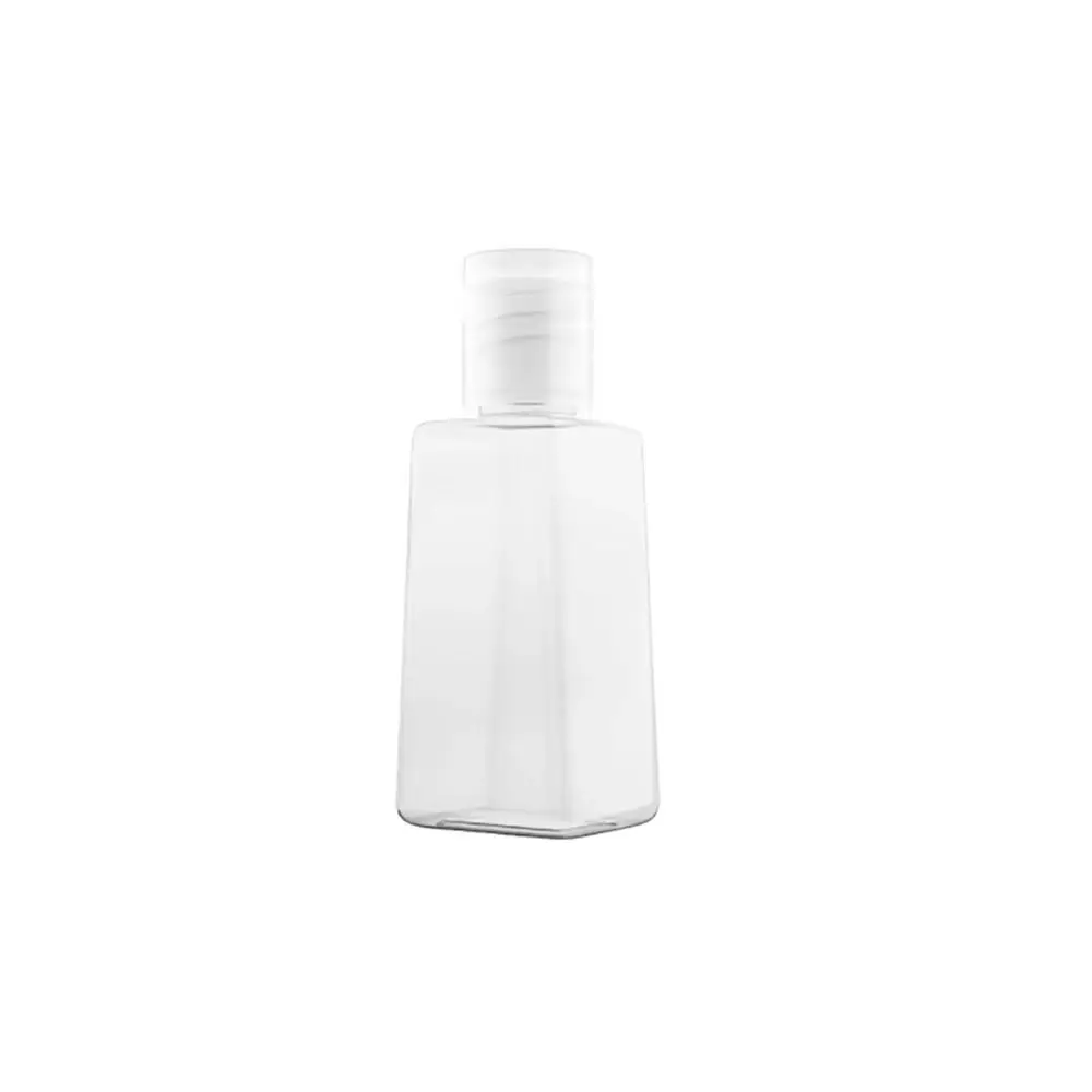 10 Uds nuevas botellas trapezoidales de desinfectante de manos transparentes con tapa Filp botella recargable 30/60ml contenedor dispensador de plástico