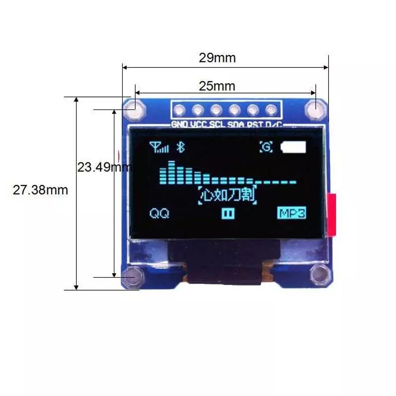 1~100Pcs 0.96 inch 6-Pin OLED LCD Display Module IIC SPI Communication 12864 Blue/White/Yellow Blue Dual Color