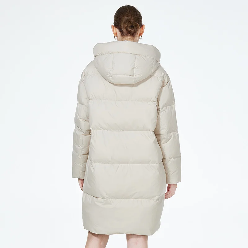 ICEbear-Chaqueta larga con capucha para mujer, Abrigo acolchado, parka de algodón, ropa de marca, GWD3802I, novedad de 2023