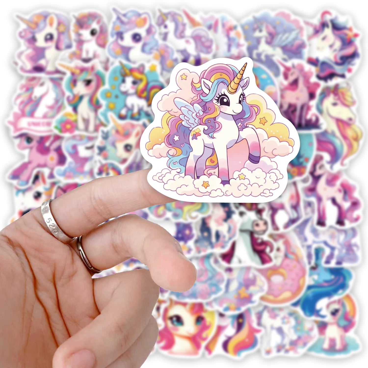 50 adesivi divertenti unicorno, custodia per telefono fai da te, adesivi giocattolo per bottiglie thermos per laptop
