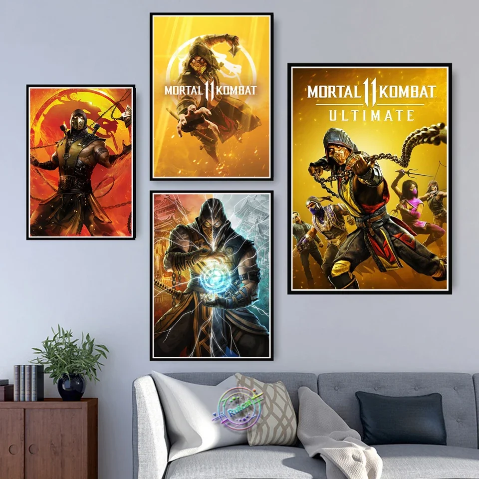 Mortal Kombat Game Poster Canvas Painting Prints Wall Art Pictures Modern Boys Room Home Decor Decoration Painted