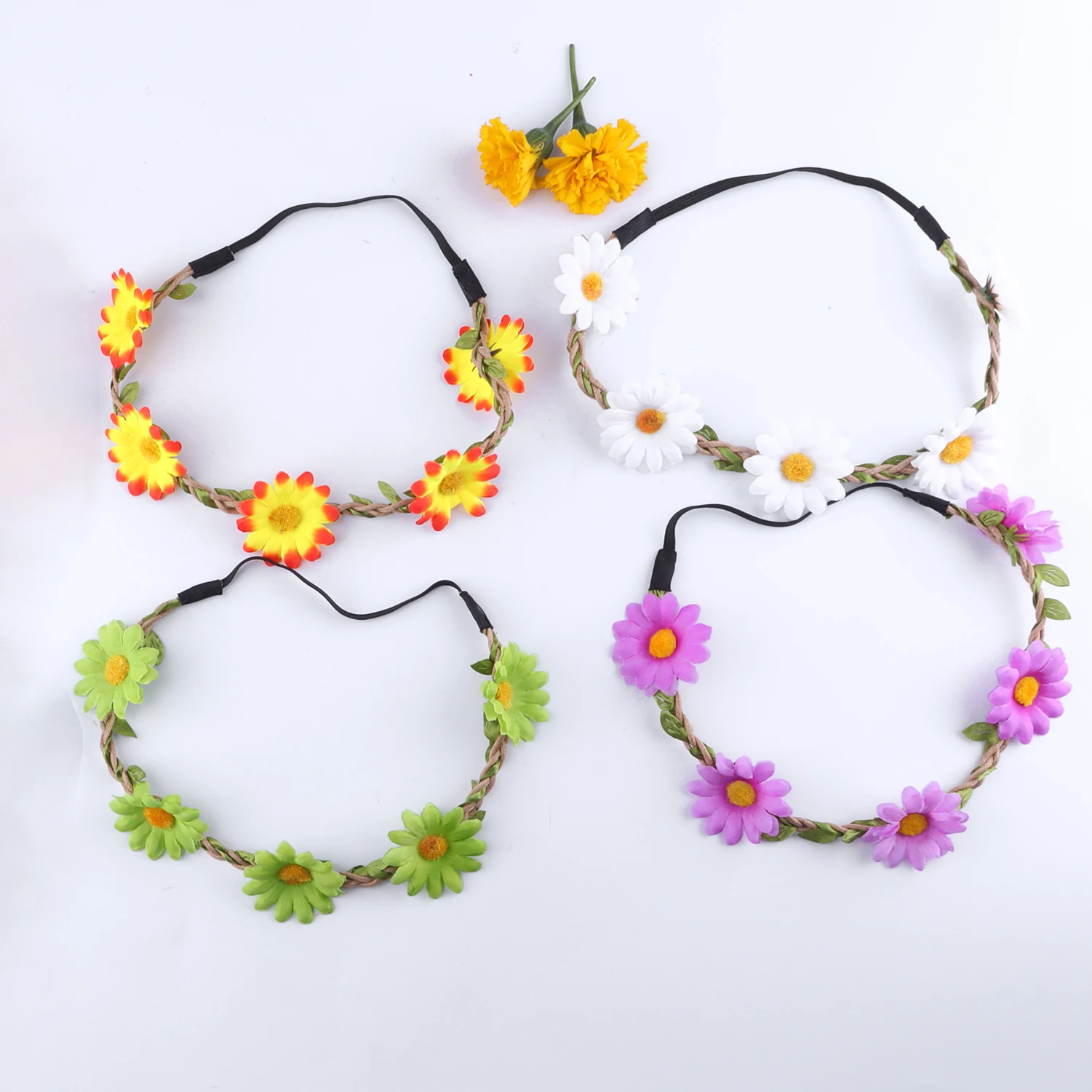 Bride Daisy Crown Hairband for Girls Flower Crown Floral Garland Headbands for Festival Wedding Party