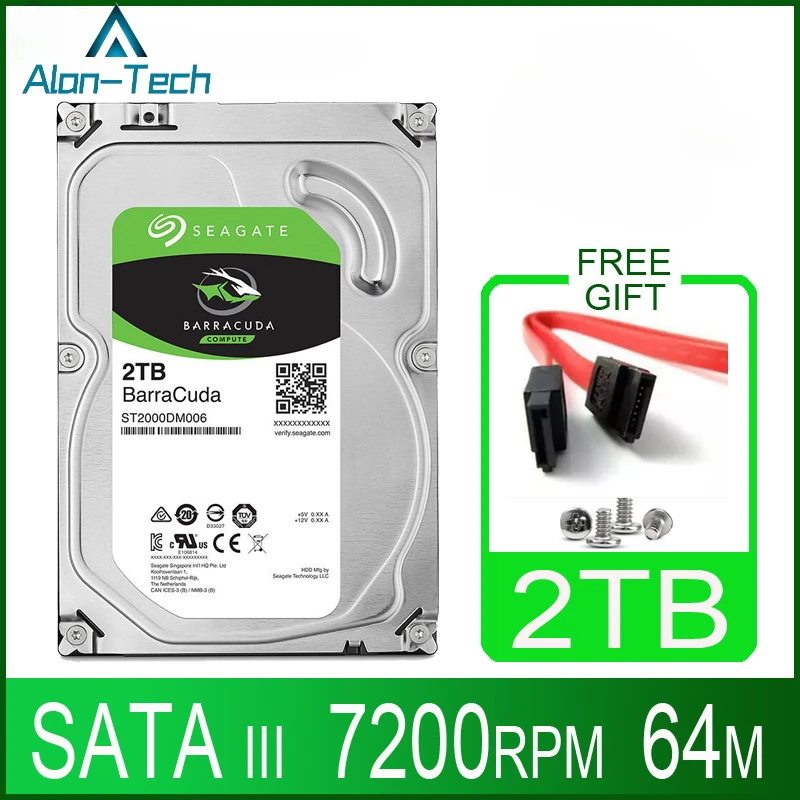 

Seagate 2TB Hard Drive Disk HDD Desktop Internal HD 2000GB 2 TB Harddisk 7200RPM 64M 3.5" 6Gb/s Cache SATA III for PC Computer