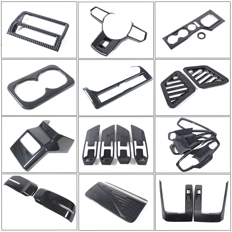 

RHD&LHD For Mitsubishi Triton L200 2023 2024 ABS Carbon Interior Accessories Window Switch Steering wheel Gear Shift Panel cover