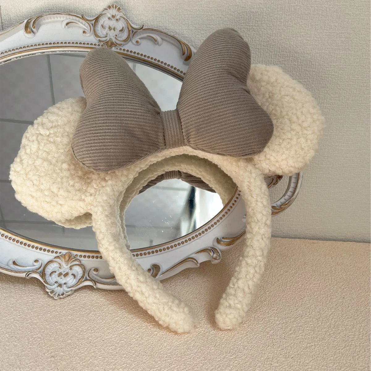 Autumn and Winter New Cute Plush Bow Cartoon Bear Ear Hair Hoop Women\'s Face Wash Hair Accessories