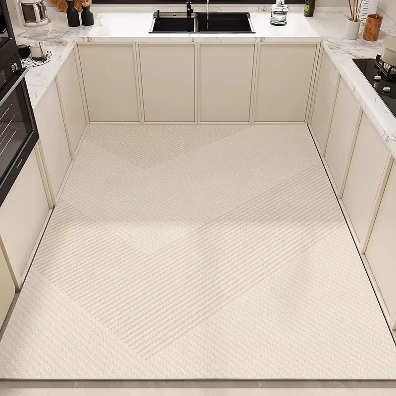 

Кухонный напольный коврик из ПВХ, современный минималистичный дизайн, роскошный маслостойкий водонепроницаемый ковер для ванной комнаты, протираемый, без очистки, балконные коврики Tapis