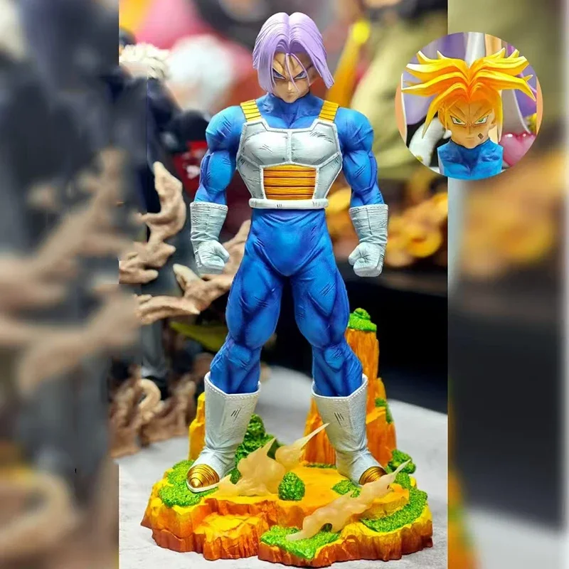 29cm troncos figuras dragon ball torankusu figuras de ação dupla cabeça com base pvc coleção modelo aniversário para crianças brinquedos