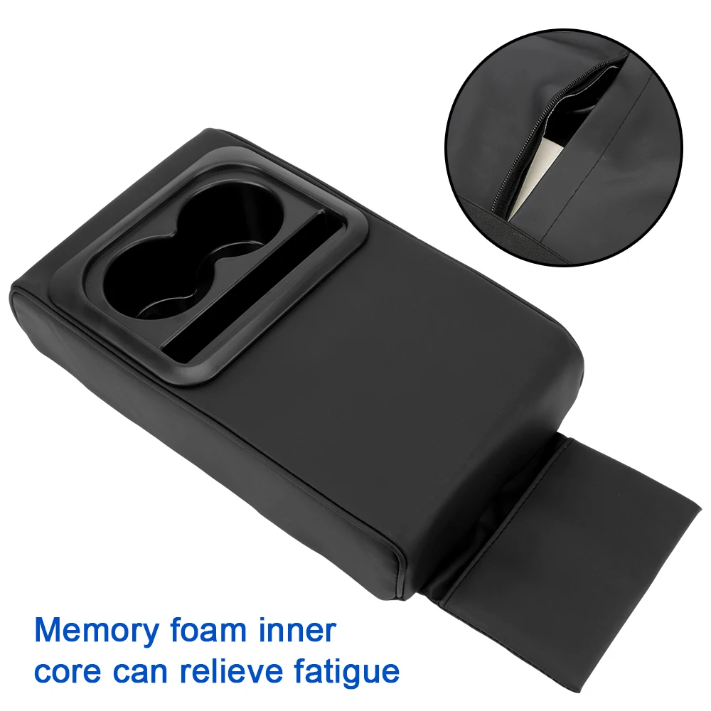 

Car Armrest Cushion Box Auto Accessories With Cup Holder Arm Rest Storager Box Hand Elbow Support Anti-fatigue，Automobile parts