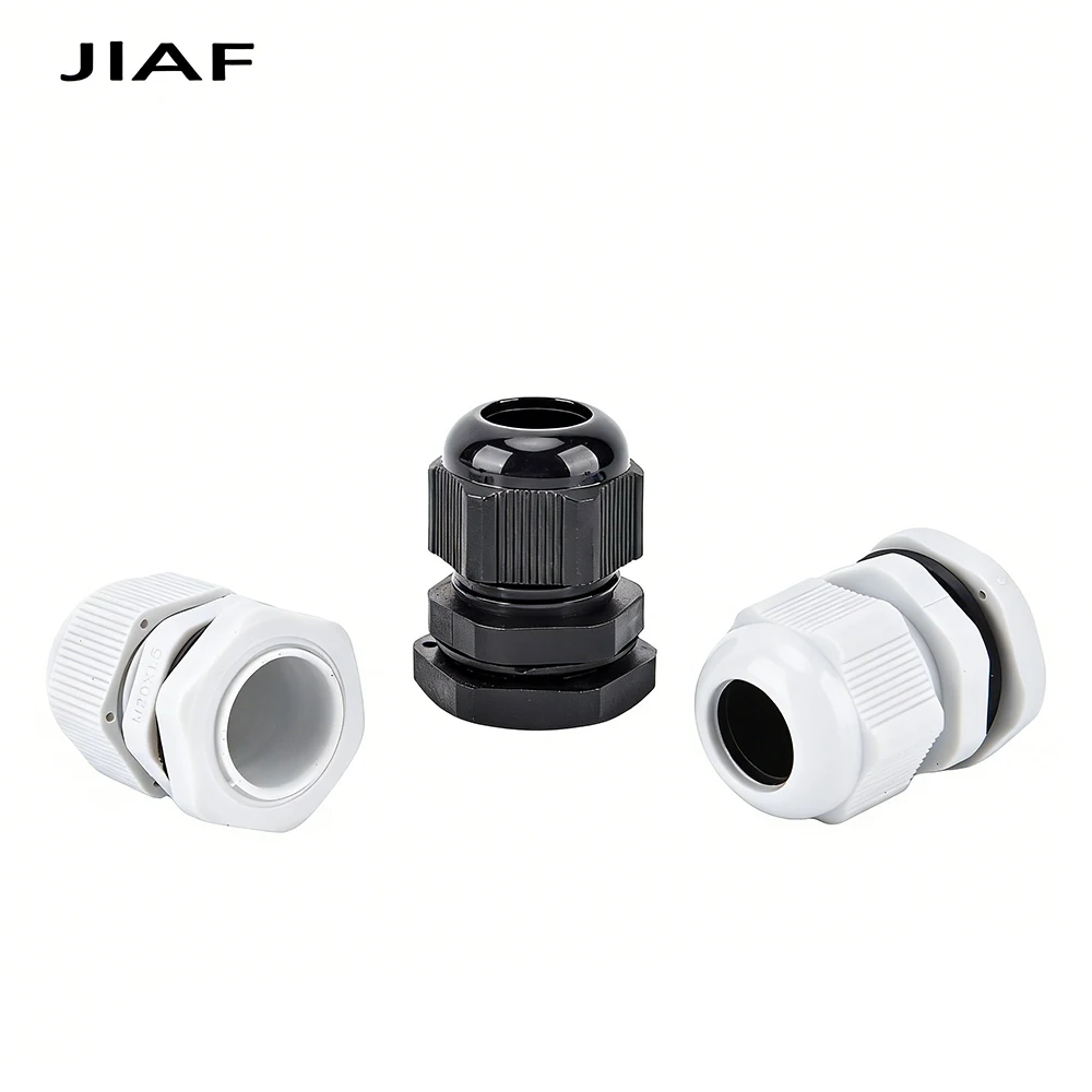 10Pcs IP68 Waterproof Nylon Cable Gland PG7/9/11/13.5/16/19/21/29 Black & White Plastic Cable Connector Seal Fixing Joint