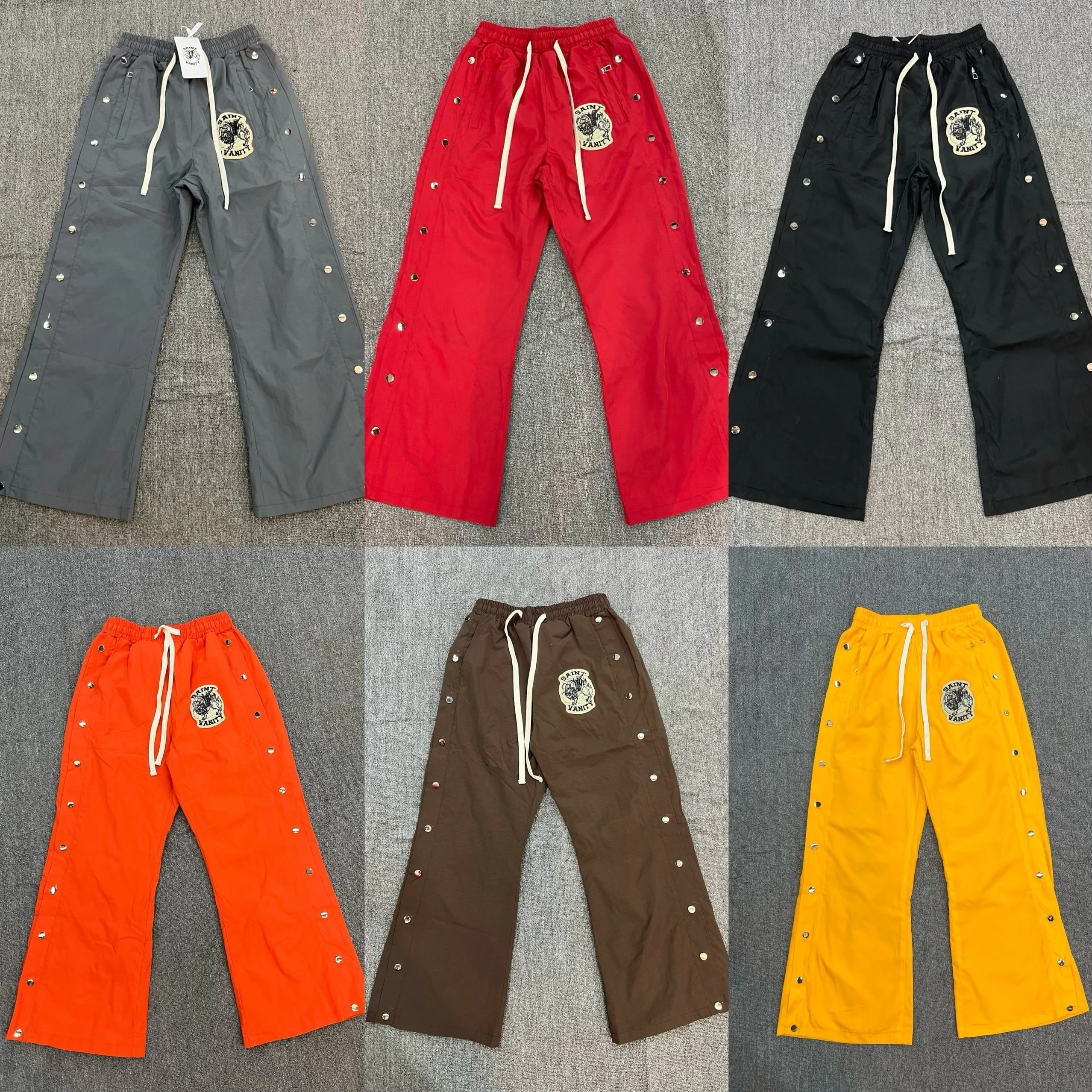 

SAINT VANI Embroidered Boxing Training Casual Sports Fitn Long Pants Loose Straight Leg Elastic Waist Youth Summer Faion