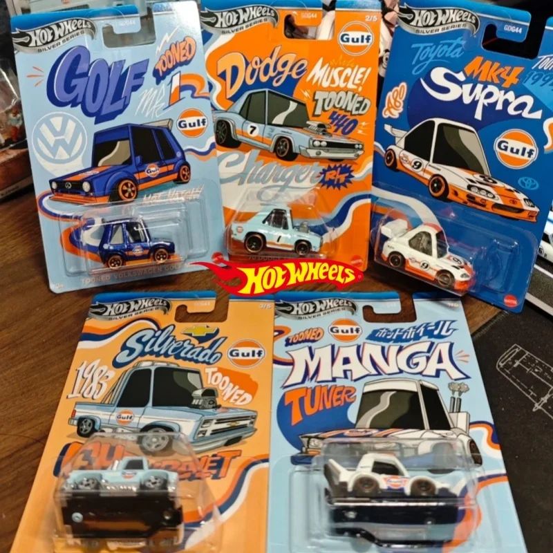 

Подлинные Hot Wheels Silver Series 2025 Themed Automotive Mix 2 GDG44 L Gulf Tooned 1/64 Литая под давлением модель автомобиля Игрушки для мальчиков Подарки для детей