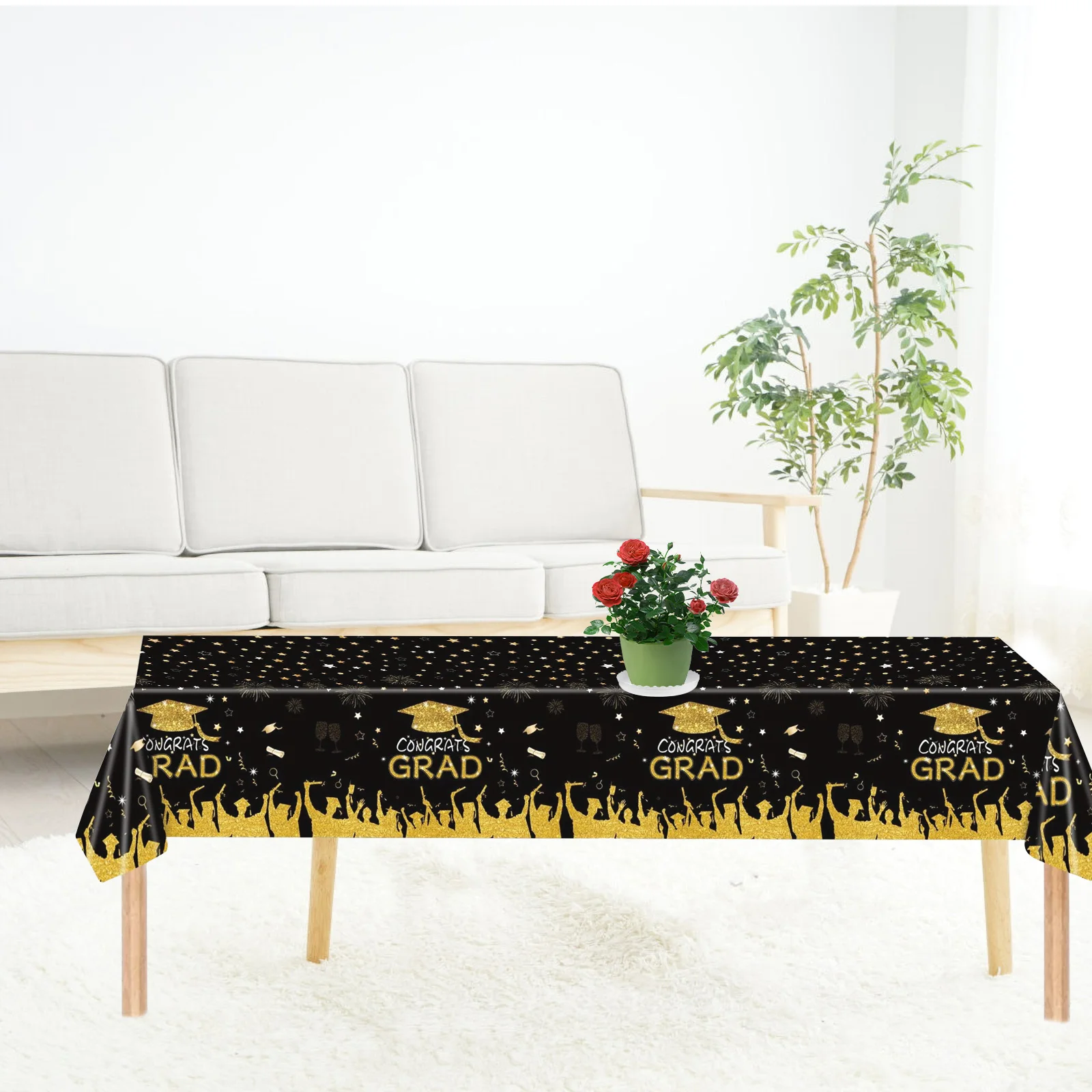 

3 Pcs Graduation Tablecloth Decorations Cloths Party Tablecloths Props Cover Polyethylene for Tables Plastic Blue