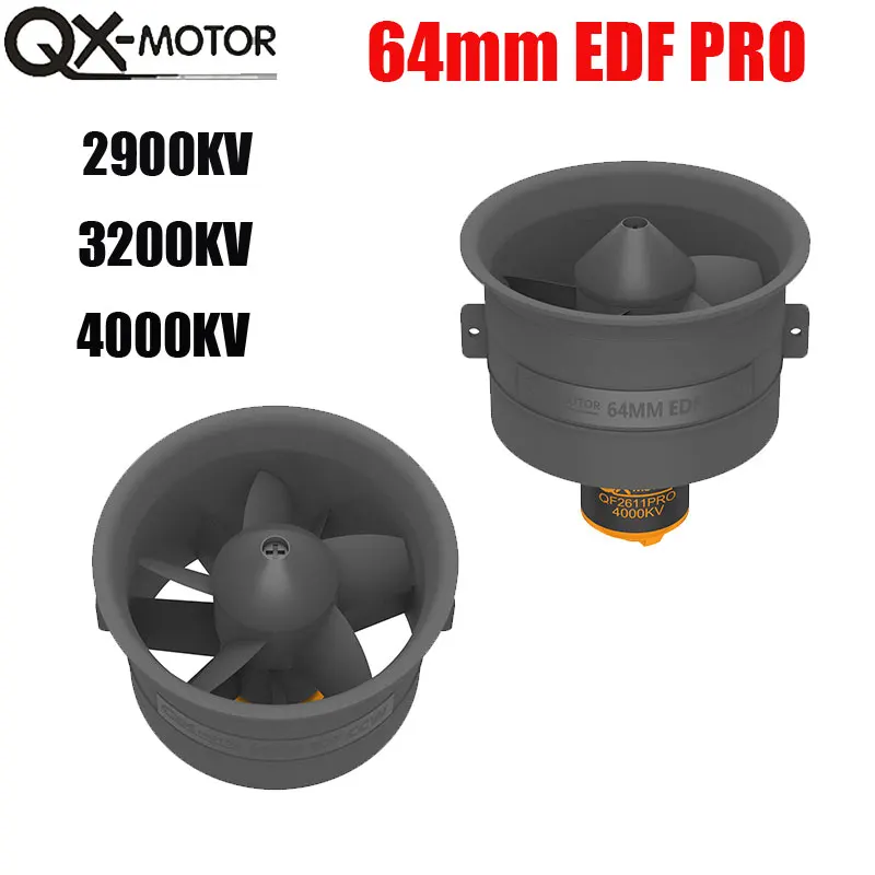 

QX-MOTOR Fan 3200KV Brushless Motor for RC Helicopter Jet plane Part 4000KV CW CCW 64mm EDF QF2611PRO 5 Blades EDF Ducted 2900KV
