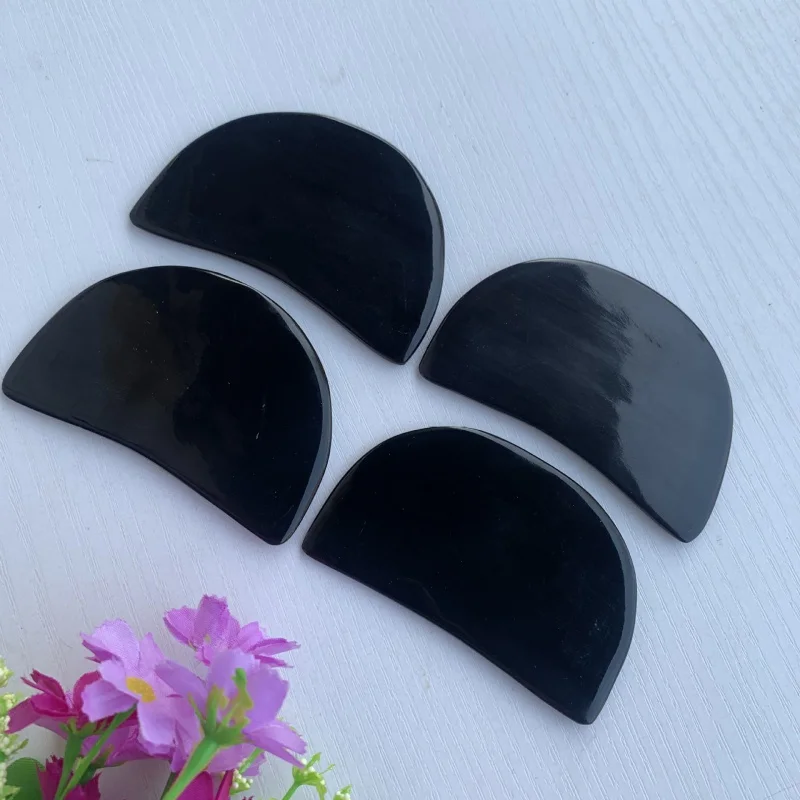 Beauty Scraper Buffalo Horn Scrapping Plate Horn Cosmetic Contact Lenses Horn Black Buffalo Horn Massage Piece Horn Comb Wholesa