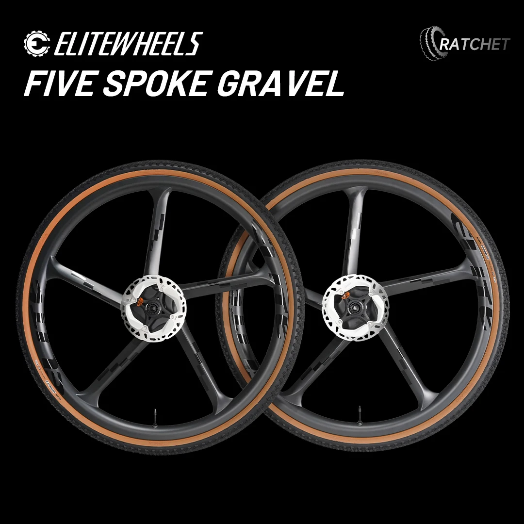 

ELITEWHEELS Gravel 5 Carbon Spoke Wheels Road Disc Tubeless Inner Width 22mm Ratchet System Center Lock Hub Trail Cross Country