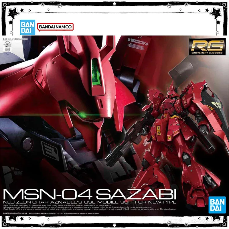 

Bandai Genuine RG 1/144 MSN-04 Sazabi Anime Gundam Action Figure High Poseability Collection Assembly Model for Boys Toys Gifts