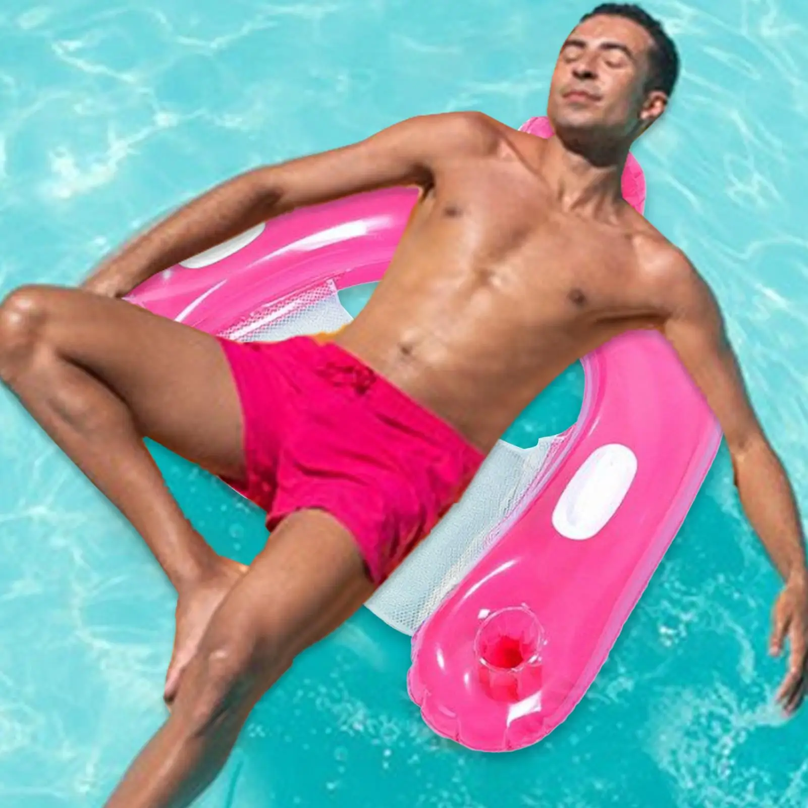 Cadeira flutuante inflável para piscina, flutuadores para adultos, espreguiçadeira de natação resistente, cama flutuante para relaxamento, festa, férias