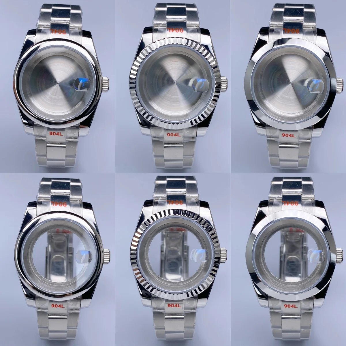 NH35 Watch case 36mm/39mm Sliver Stainless Steel Waterproof Sapphire Glass Fit NH35/36 movement 28.5mm Date Dial Accessories