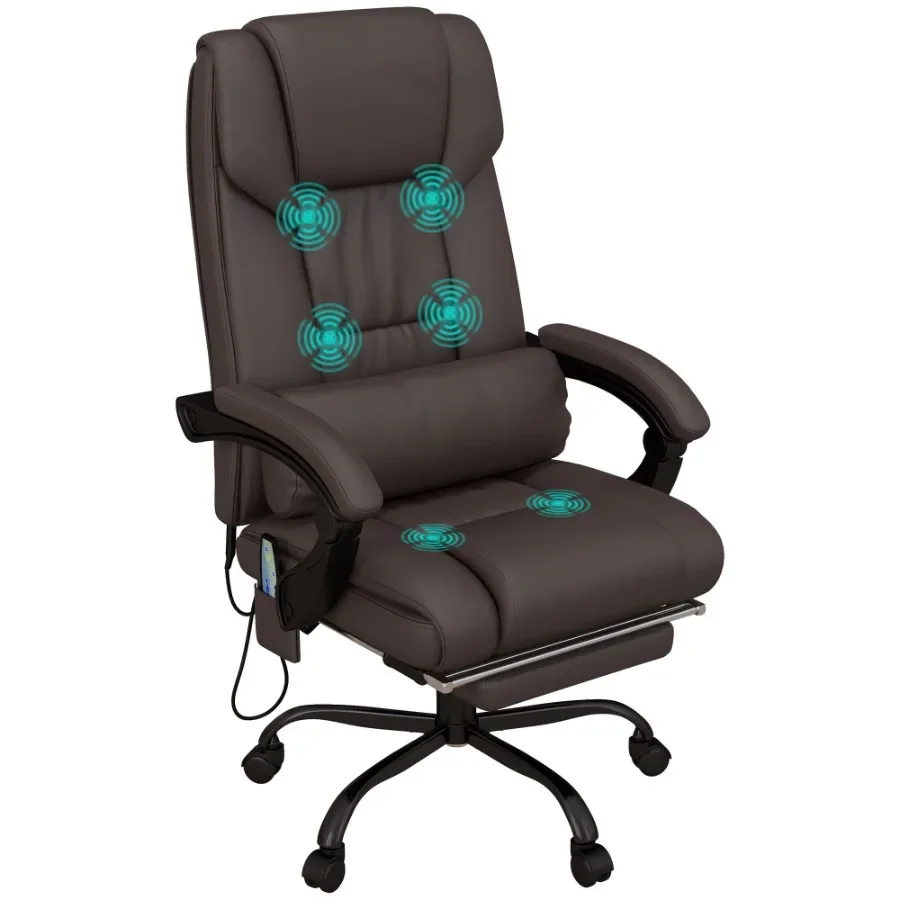 

High Back Vibration Massage Office Chair with 6 Points Hight Adjustable Computer Desk Chair Reclining Office Chair with Retract