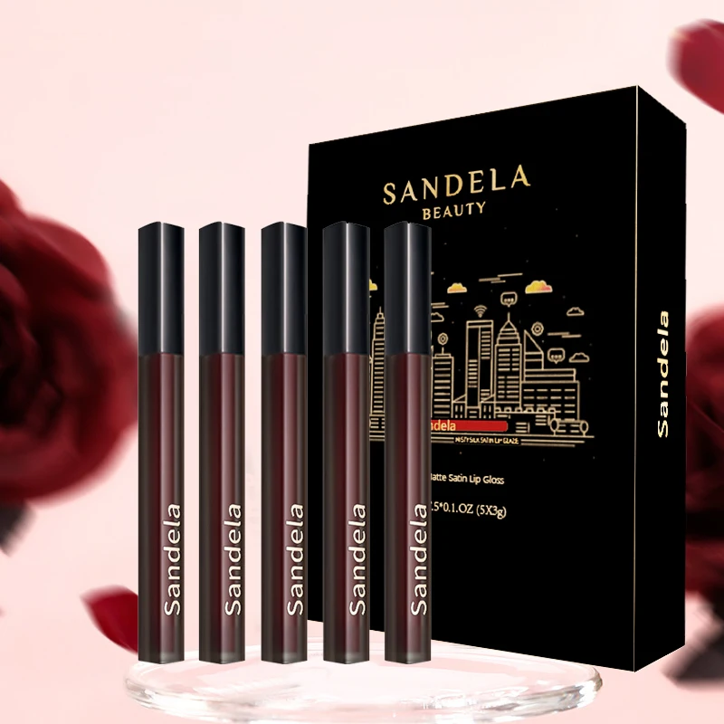 

SHANDELA нюдовая матовая отделка, 6 цветов, глазурь для губ, 5 наборов темных и блестящих кофейных губ, набор глазури для темной кожи, коричневая антипригарная чашка