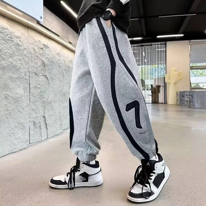 New Boy Cargo Pants Children Casual Cotton Sweatpants Three-dimensional High Visibility High Street Sports Pants Kids Clothes