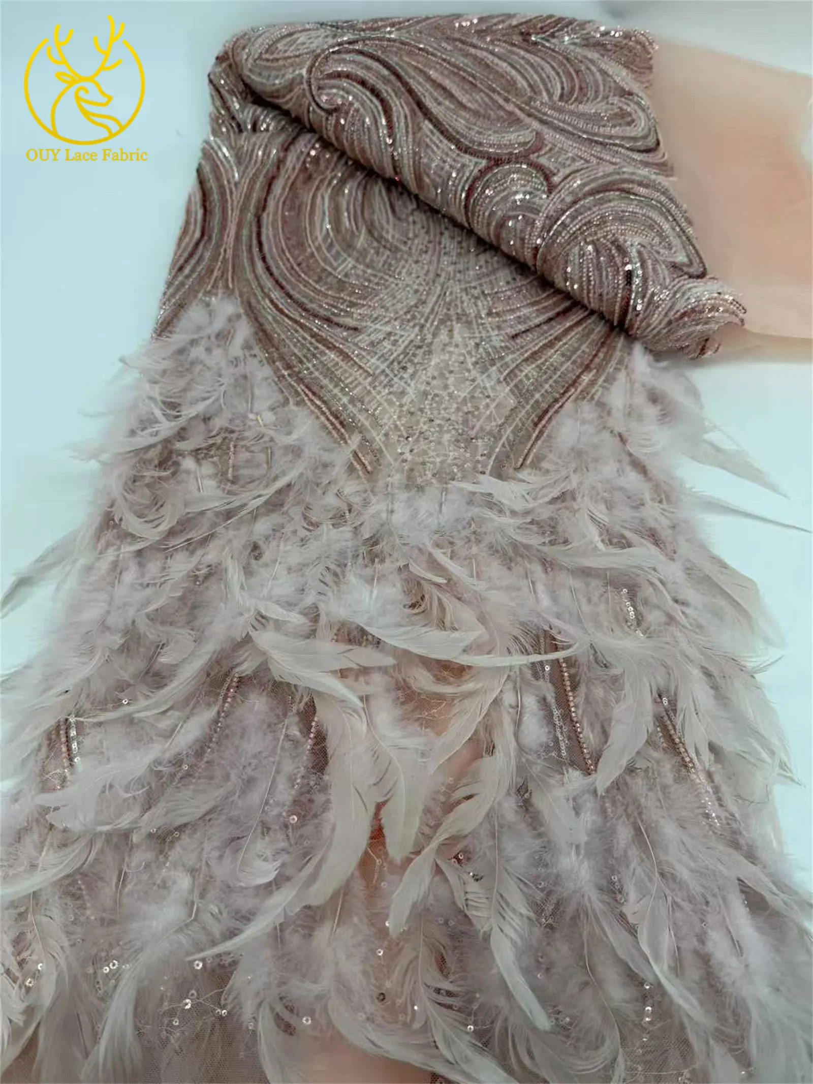 الأرجواني ثلاثية الأبعاد ريشة الأفريقي مطرز أقمشة الدانتيل 2026 الفاخرة النيجيري مطرزة أقمشة الدانتيل هوت كوتور ثوب مواد الخياطة