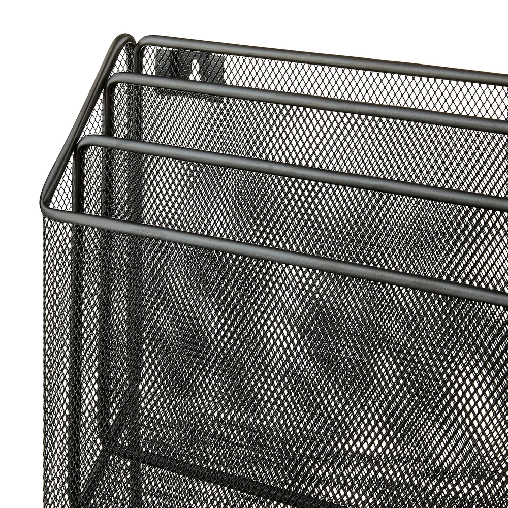 6 Pack Wall Mount Metal Mesh File Holder 3 Tier Document Organizer Efficient Desk Storage Lightweight Durable Office Supplies