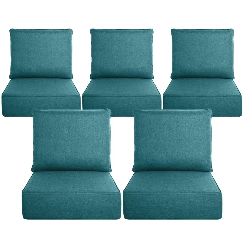 

Luxury 6 Thick Outdoor Cushion 5 Set 24 x24 28D Sponge Filling FadeResistant Chair Cushion, Spill Proof Removable Patio Furnitu