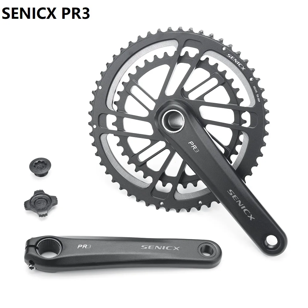 SENICX Road Bike PR3 Crankset 165 170 175mm 46-30T 50-34T 52-36T 53-39T Chainring for Road Folding Bike 10 /11/12 Speed BB24MM