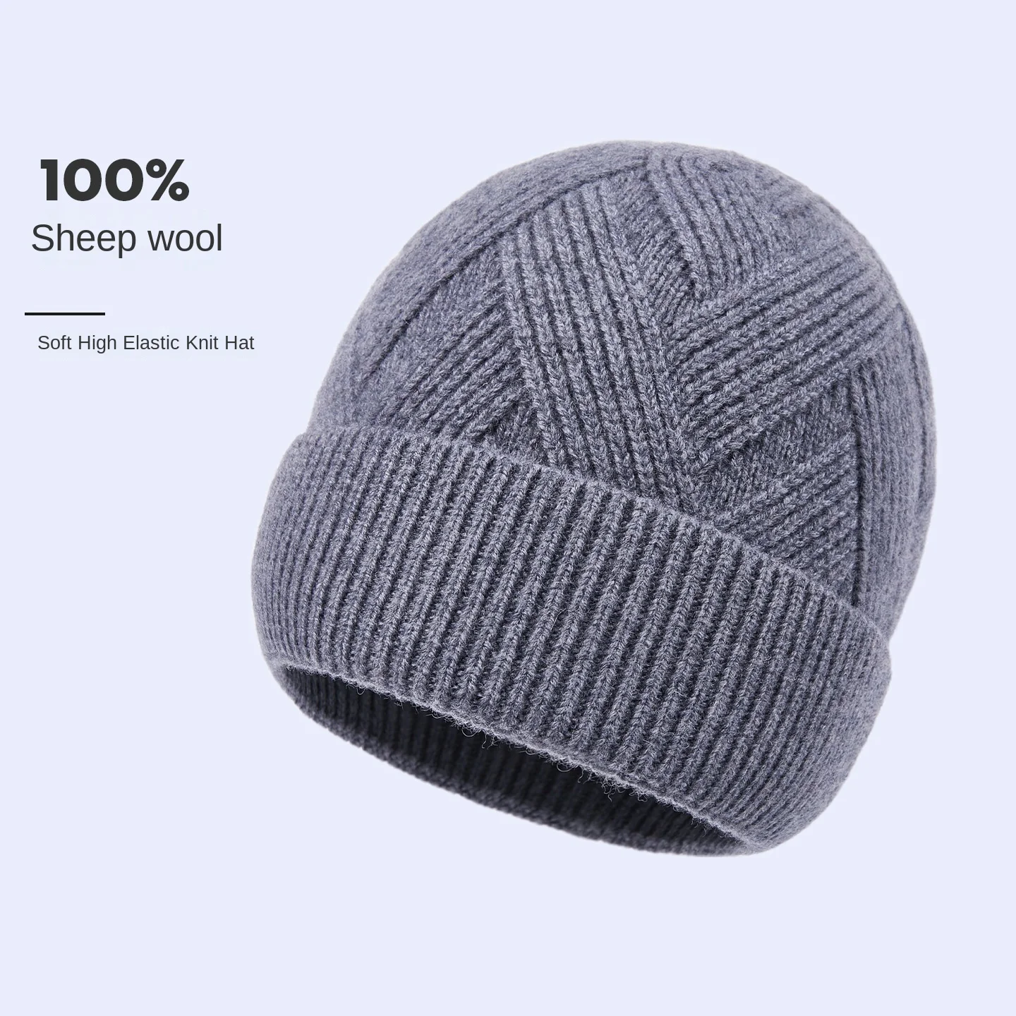 غطاء رأس المعانقة Toque تخزين ساعة قبعة صوفية الرجال شتاء دافئ سميكة الصوفية محبوك في الهواء الطلق الدراجات الشتاء 2M77 #3