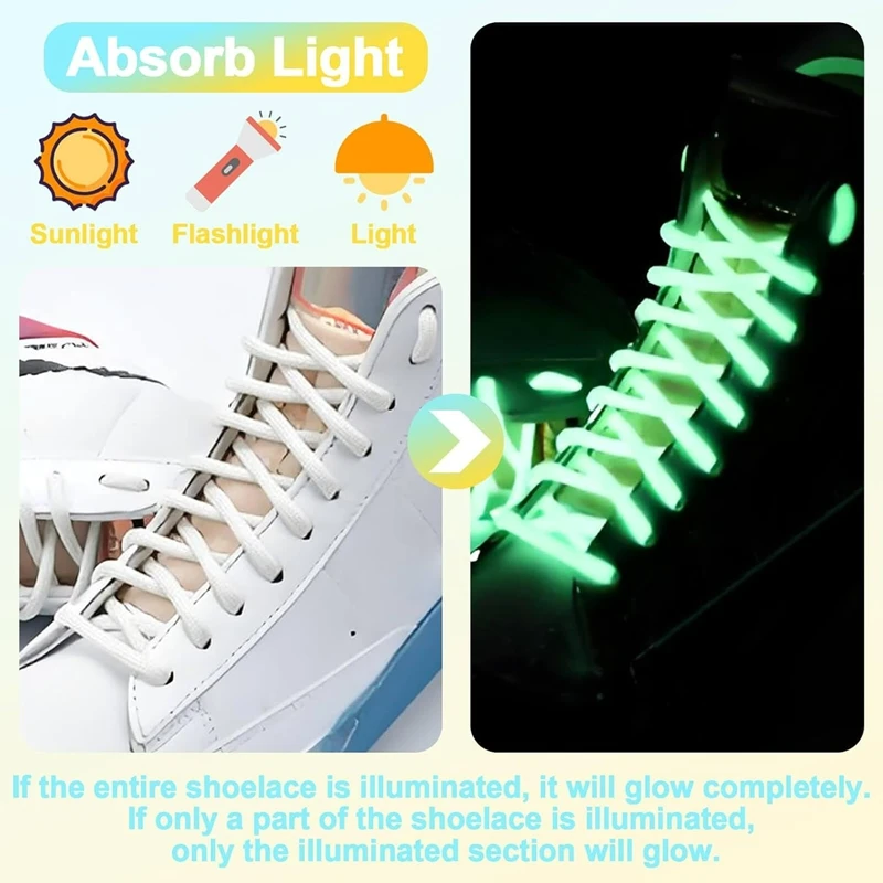 1 Paar Neue Runde Leuchtende Fluoreszierende Schnürsenkel Nachtleuchtend für Sport-Leinenschuhe Aktive Bekleidung