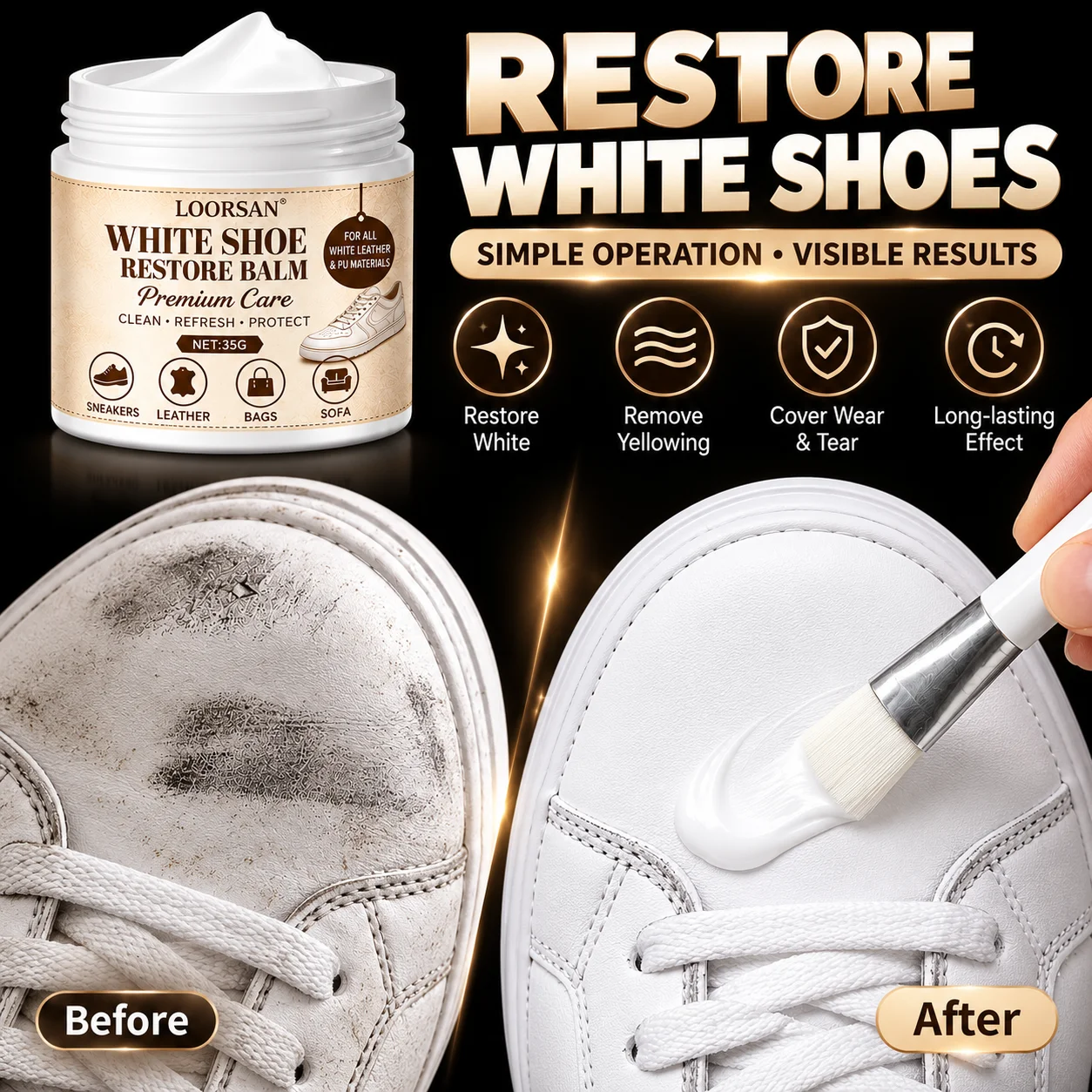 LOORSAN White Shoe Repair Crea - Sole Edge Whitener review and price