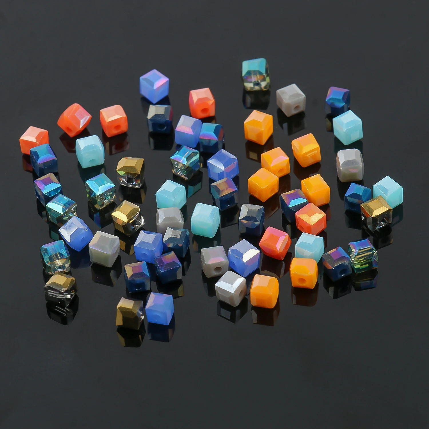 2mm 3mm 4mm High Quality Multicolor Cube Austrian Czech Crystal Glass Square Loose Spacer Beads  For Jewelry Making DIY Bracelet