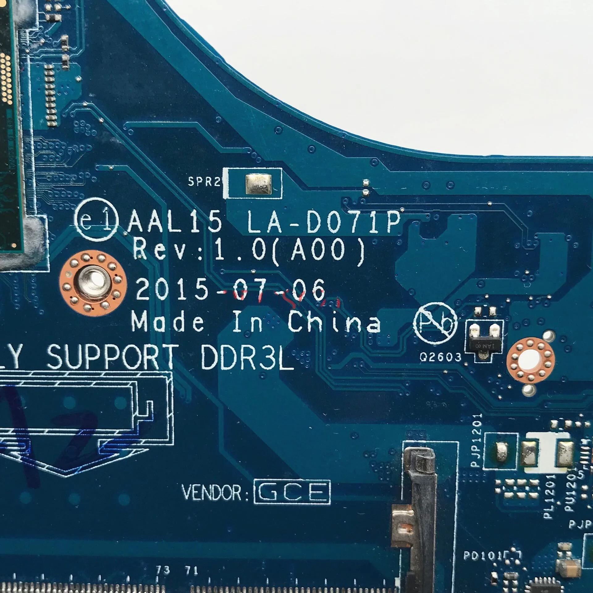 عالية الجودة CN-0PX6JH 0PX6JH PX6JH LA-D071P لـ DELL 15 5559 اللوحة الأم للكمبيوتر المحمول مع وحدة المعالجة المركزية SR2EZ I7-6500U 100% تعمل بشكل جيد