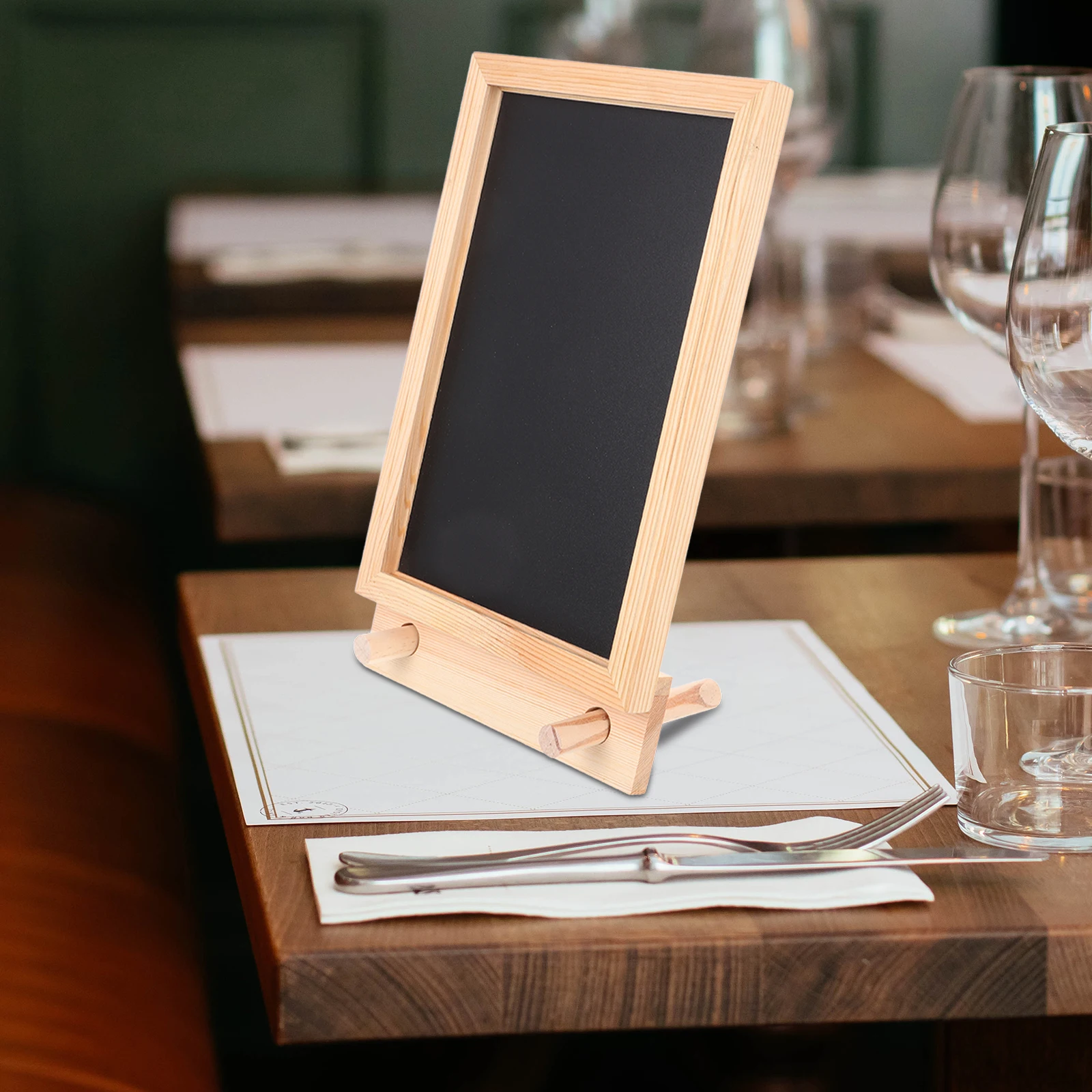 سعر القائمة علامة سطح المكتب الخشبية سطح الكتابة السلس لمتجر المطعم عرض السبورة الصغيرة للطاولات