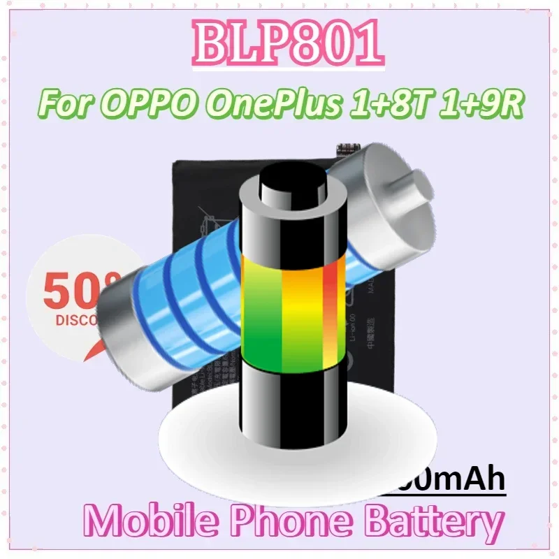 

BLP801 7.74V 4500mAh Mobile Phone Battery for OPPO OnePlus 1+8T/1+9R Replacement Batteries