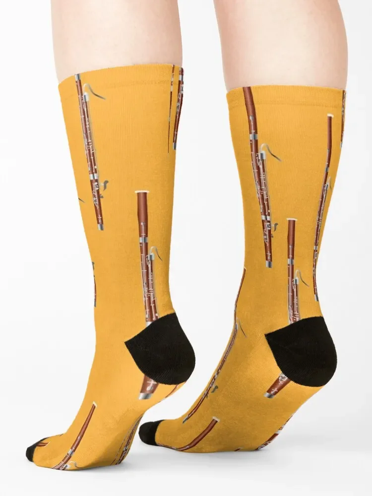 Bassoon on orange Socks hip hop funny gifts designer Women Socks Men's