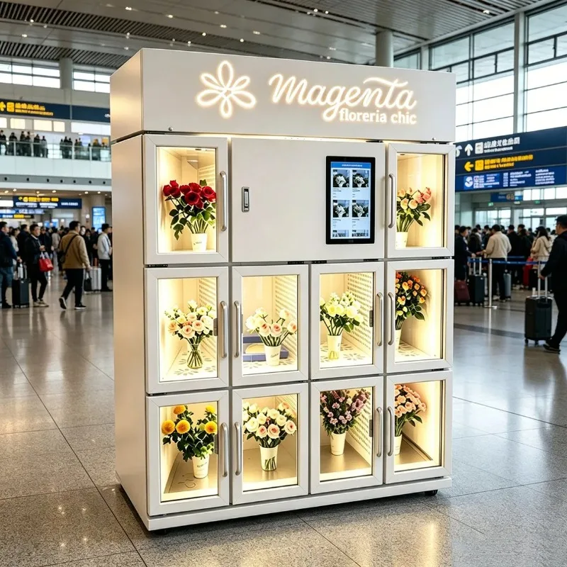 Flower Vending Machine 22 Inch Interactive Touchscreen Custom OEM ODM Build Compressor Cooling Cloud Intelligent Monitoring