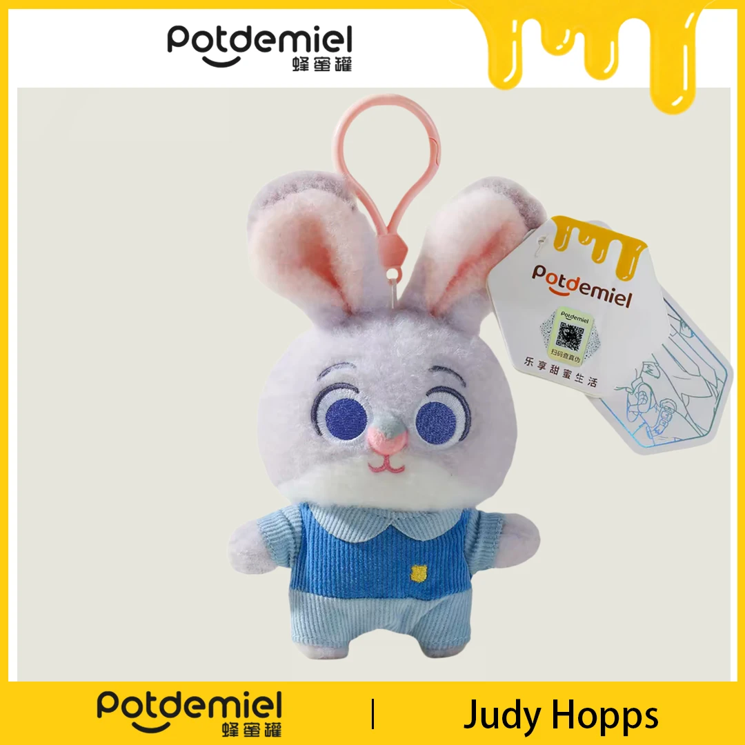 Potdemiel Disney Zootopia Judy Hopps Fluffy Bunny Plush Keychain Casual Bag Trim Surprise Gift for School Girls & Animation Fans