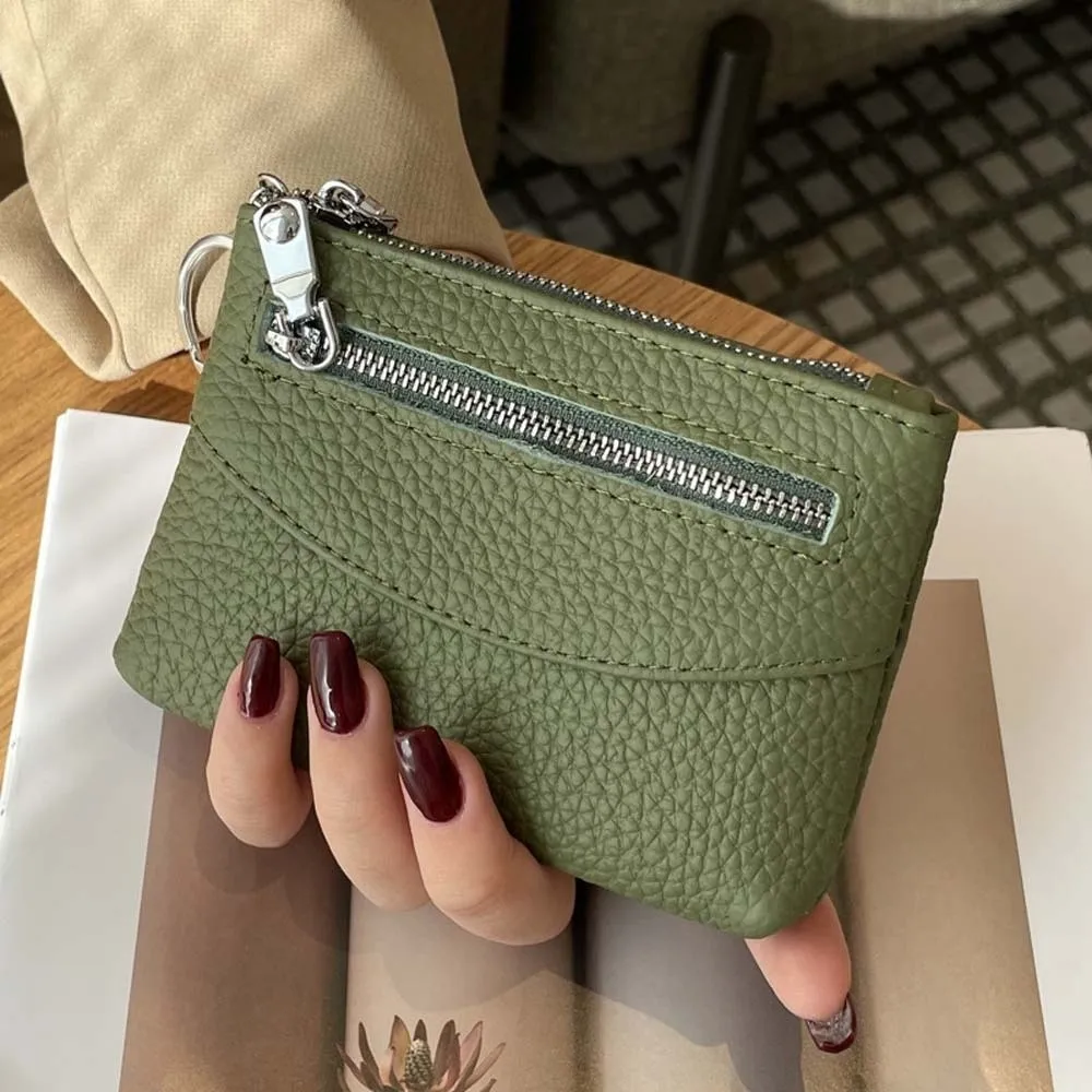 

Женский кошелек с защитой от брызг, классический однотонный короткий кошелек для монет в корейском стиле, кожаная сумка для карт с несколькими отделениями для женщин