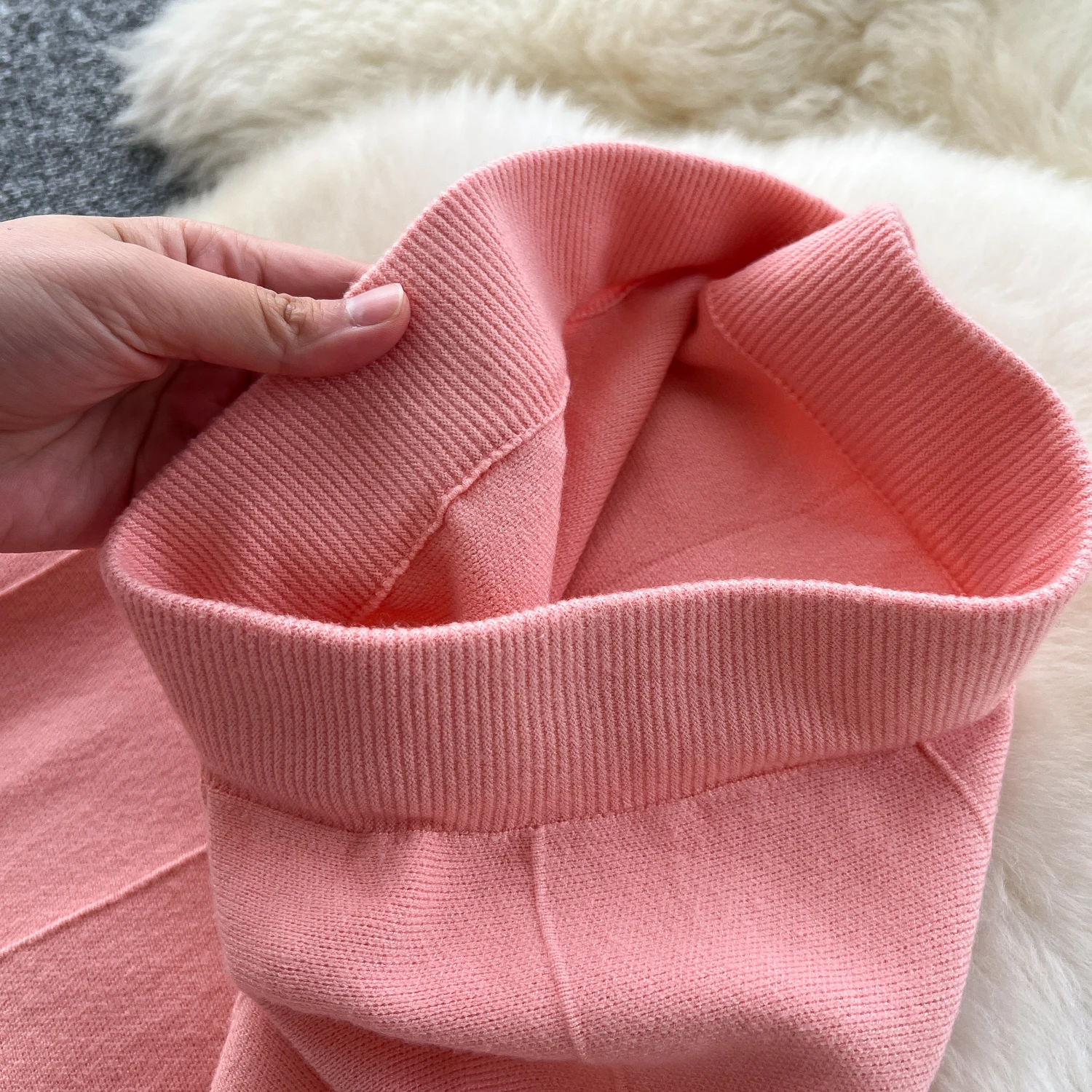 여성 시크 니트 머메이드 스커트 하이웨이스트 우아한 패션 랩 스커트 가을 겨울 의류