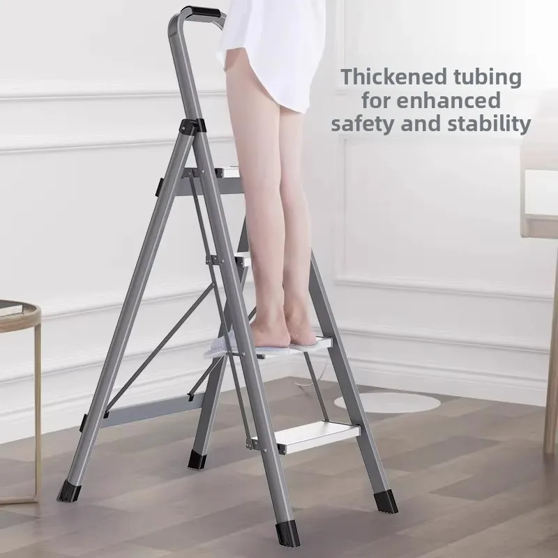 Foldable Aluminum Alloy Four Step A Frame Ladder Portable Indoor Home Use Household Step Ladder Indoor Ladder Folding Step