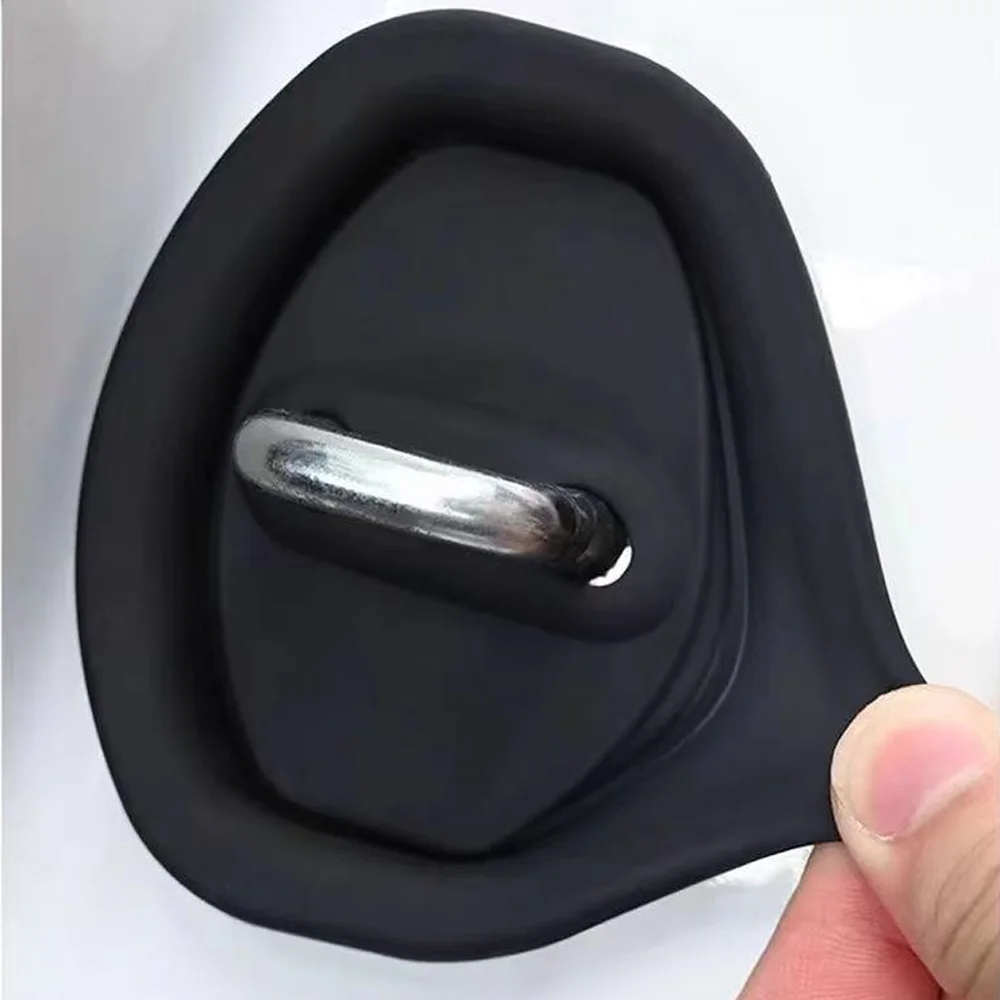 4pcs Universal Car Door Closing Shockproof Silicone Cushion Mute Shock Absorber Protective Covers Car Door Latch Accessories
