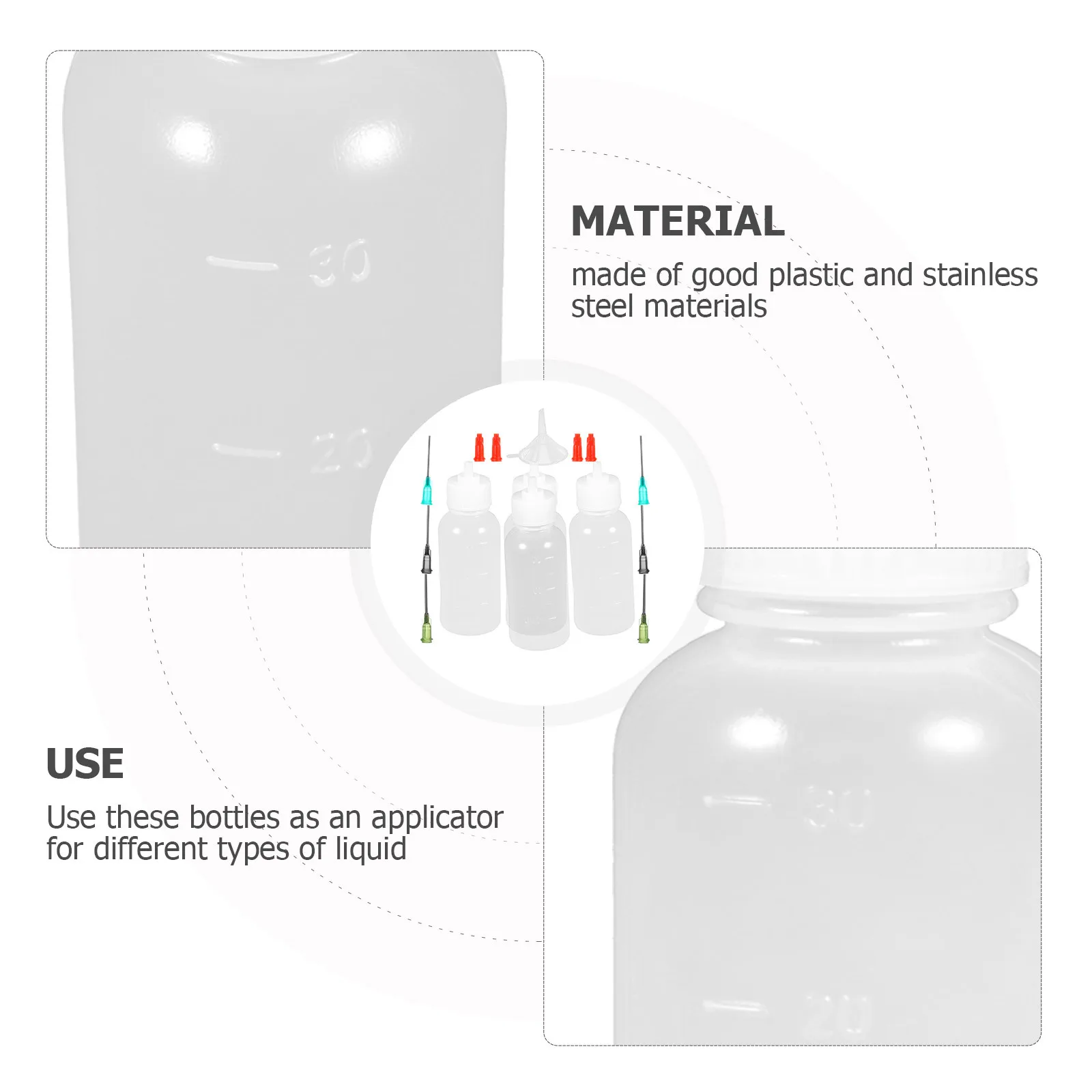 

1 Set Of Premium Glue Bottles With Fine Tip Reusable Portable Applicator For Craft Home Office Repair Needle Tip Squeeze Bottle