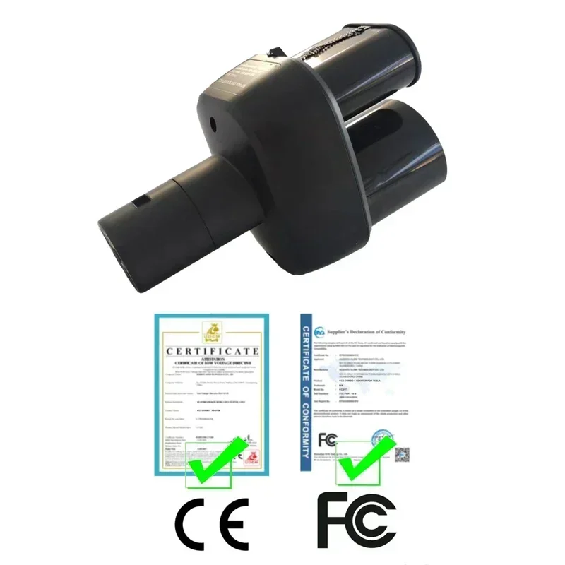 Adapter FITMPH CCS2+Type 2 na NACS Tesla, konwerter DC&AC 2-w-1, 250kW dla Modelu 3/X/Y/S, maks. 250V 32A, do Tesla z USA w Europie — zdjęcie 6