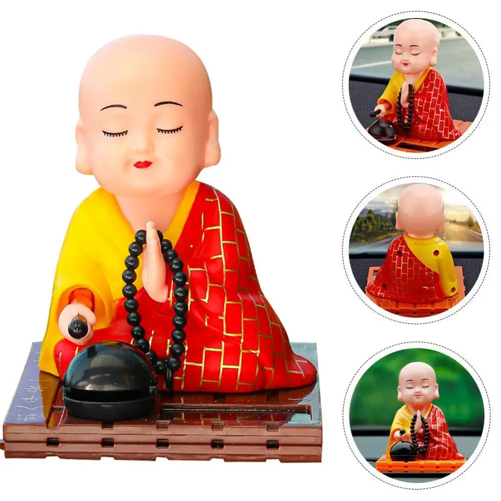 Neue Solar Powered Bobble Schütteln Kopf Mönch Ornamente Dekorationen Buddhistischen Hause Figuren Mönch Tanzen Spielzeug Büro Statuen Ca G0L6