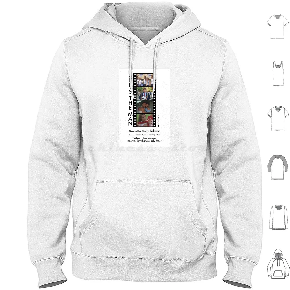 She'S The Man Film Strip Poster Hoodies Long Sleeve Film Strip Vintage Retro Movie Scenes Stills Polaroid Minimalist